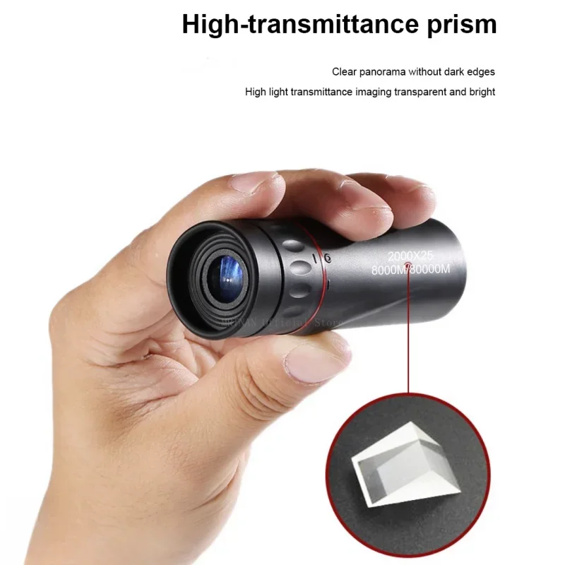 Telescopio Monocular portátil para teléfono móvil, minitelescopio HD de 2000x25 con soporte para acampar al aire libre, caza y observación de aves - imagen 5