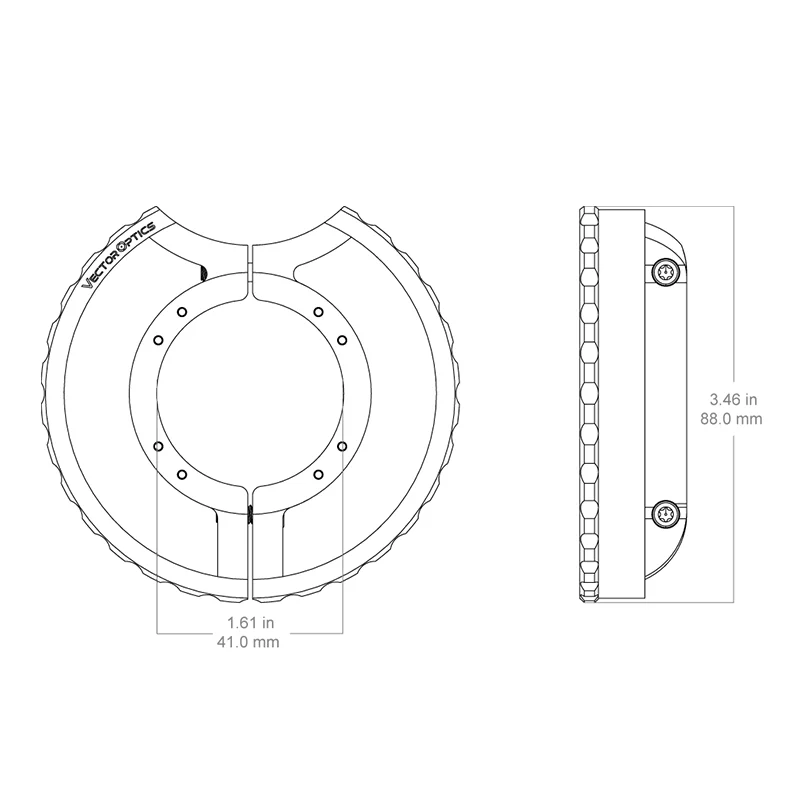 Óptica vectorial Tauron alcance rueda de enfoque lateral diámetros de 38,5 mm/36,3 mm/34,5 mm - imagen 5
