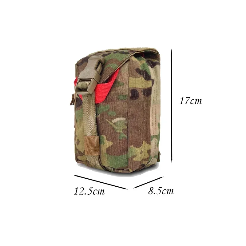 Bolsa para botiquín de primeros auxilios Airsoft, bolsa médica táctica EDC Molle ATS, Kit médico de utilidad extraíble de emergencia de supervivencia Multicam - imagen 5