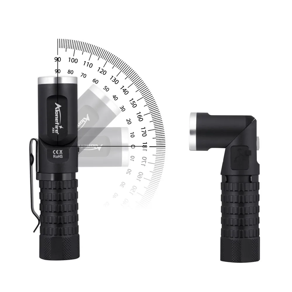 Mini linterna LED 90 ° Cabezal giratorio giratorio, lámpara portátil de alta potencia para acampar, trabajo al aire libre, senderismo, antorcha táctica EDC de emergencia - imagen 3