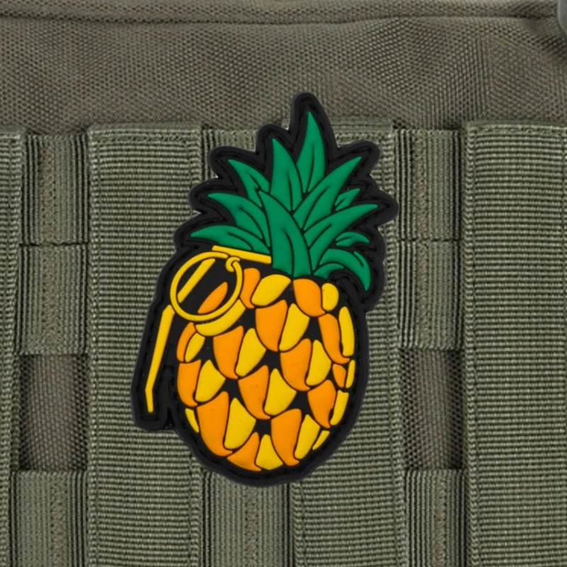 Parches tácticos de piña y granada, insignia de moral de PVC, accesorios para brazalete militar táctico, gancho y bucle, mochila, pegatina para sombrero - imagen 2