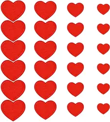 Parche bordado corazón rojo – Aplicación para uniforme