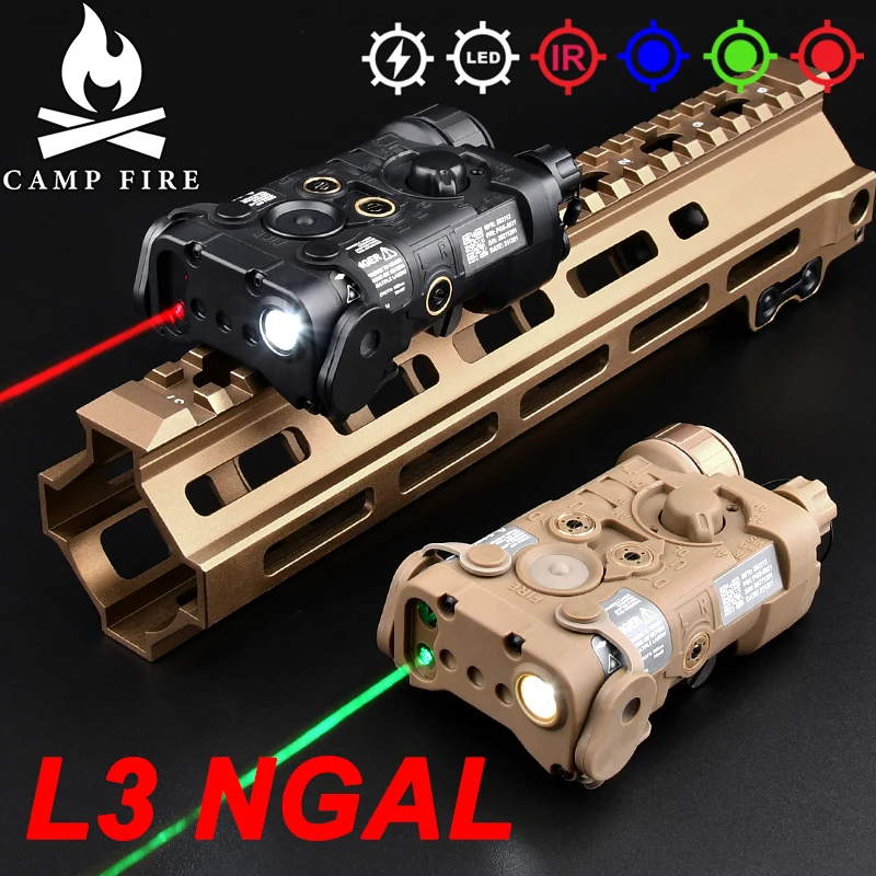 Linterna LED táctica L3 NGAL Combo punto rojo azul verde IR indicador láser mira pistola luz puntería Airsoft ajuste riel de 20mm