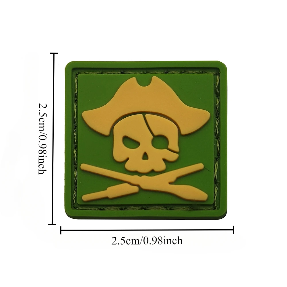 Insignia de moral de PVC de capitán pirata, Mini pegatinas con gancho y bucle, brazalete militar táctico de ojo de Ranger, insignia, bolsa, accesorios, pegatina - imagen 4