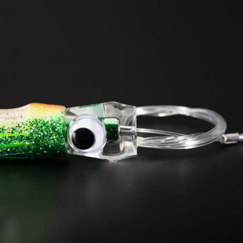 Señuelos de Pesca de 6 piezas, cebo de pesca de arrastre para Marlin, atún, Mahi, pulpo, falda de calamar, 6,5 pulgadas, de acero de alto carbono de silicona, señuelos de peces grandes - imagen 2