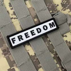 Parche táctico de moral libertad, brazalete del ejército militar, parches de gancho y bucle impresos de EE. UU. para ropa, pegatina para mochila