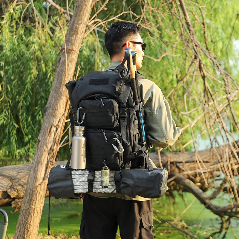 Bolsa de Montañismo para deportes al aire libre, mochila táctica multifuncional de gran capacidad para acampar, paquete de camuflaje para ciclismo y senderismo - imagen 5