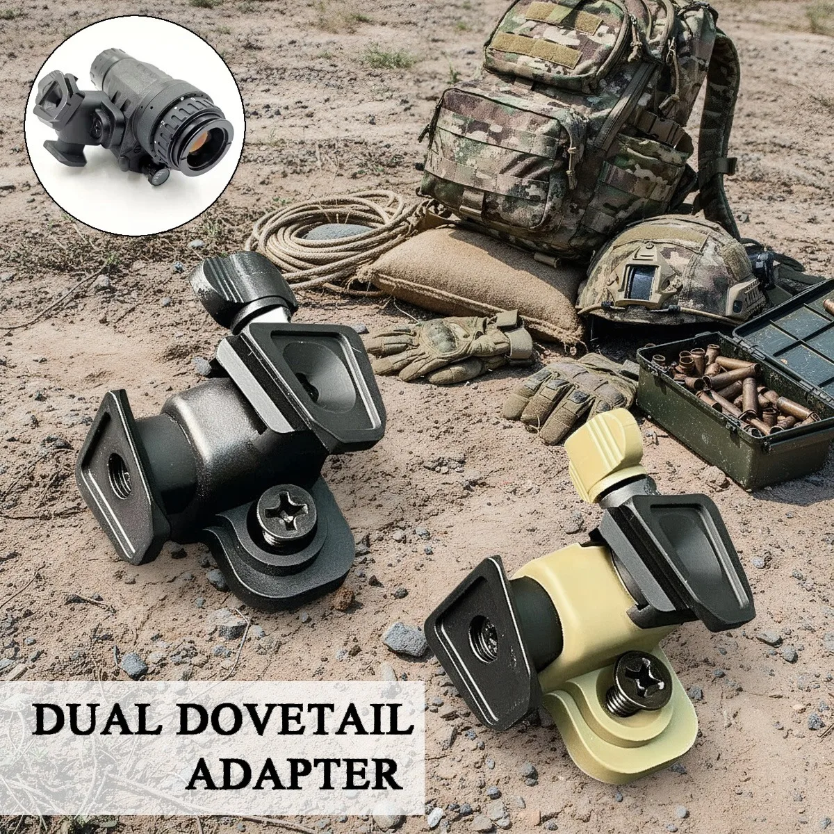 Adaptador táctico de cola de milano doble compatible con soporte Wilcox L4G24 para gafas de PVS-14 NVG J-Arm reemplazo duradero antivibración - imagen 2