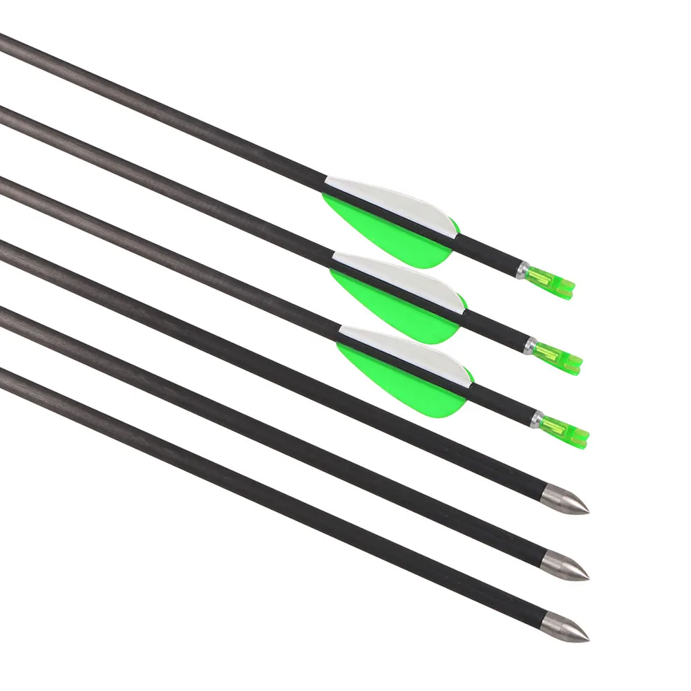 Toparchery Flechas de Carbono 32 pulgadas Spine 600 Puntas Fijas - imagen 2