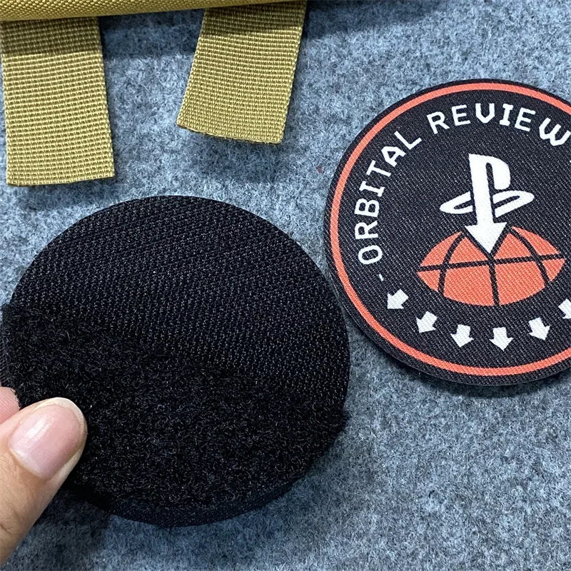 Parche con estampado de patrón creativo, insignia de moral táctica roja y negra, gancho y bucle, pegatinas de mochila para ropa, accesorios decorativos - imagen 5