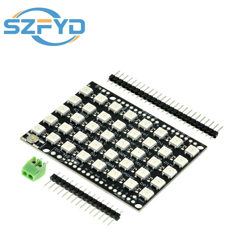 Lámpara de anillo LED WS2812 5050 RGB, tira de módulo WS2812B, 40 Bits, 5x8 bits con controladores integrados RGB 40 para luces LED Arduino - imagen 3