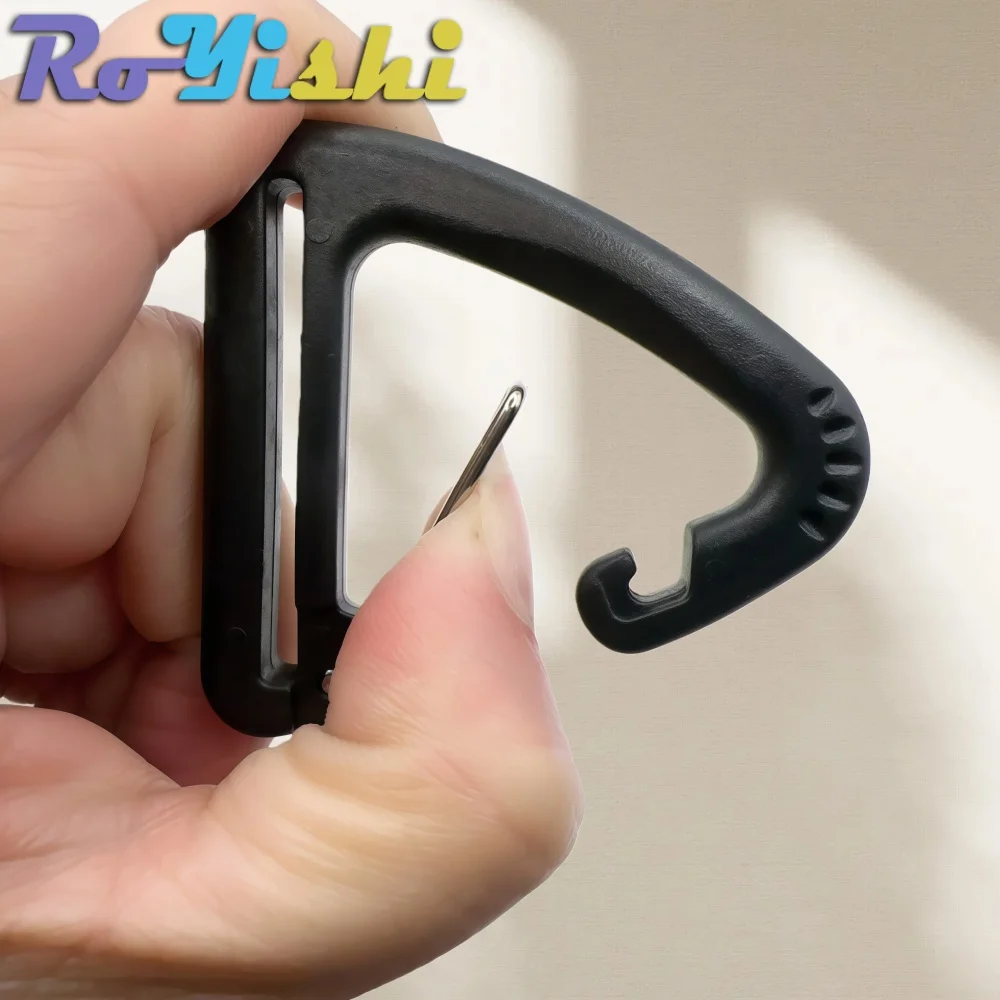 10-100 unids/pack resorte de plástico Quickdraws Clip ganchos llavero hebillas de cinturón mosquetón triangular para mochila accesorios DIY - imagen 4