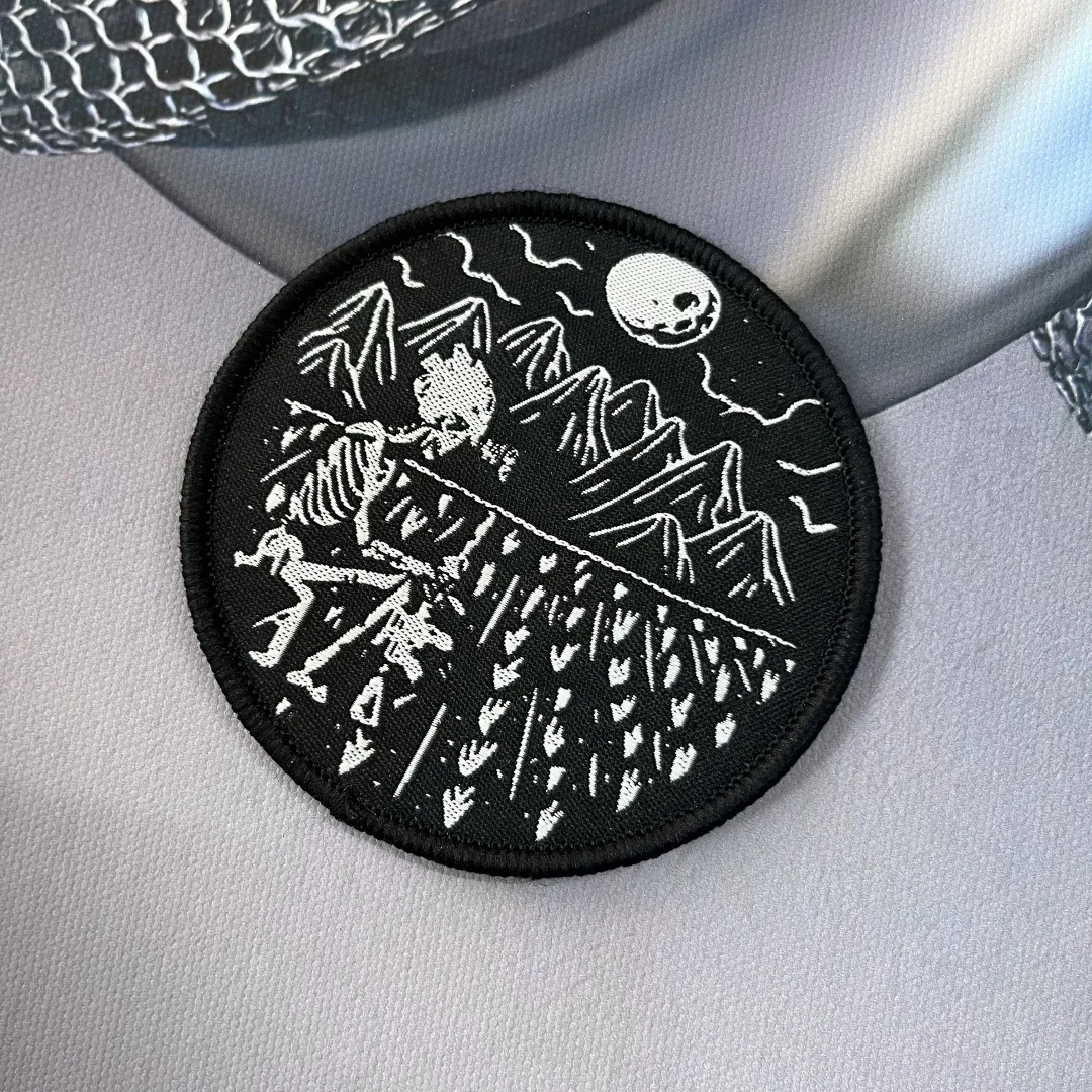 Etiqueta tejida con estampado de Calavera, parches de gancho y bucle para ropa, insignia de moral táctica, pegatina decorativa para mochila - imagen 3