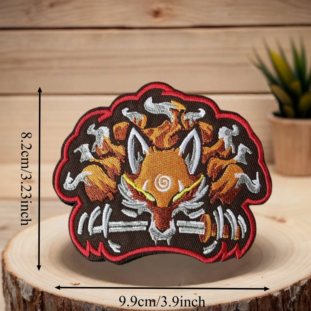 KURAMA con parche bordado de espada, chaleco táctico de Lobo y Luna, insignia de moral con gancho y bucle, pegatinas para mochila, parches para brazalete para ropa - imagen 4