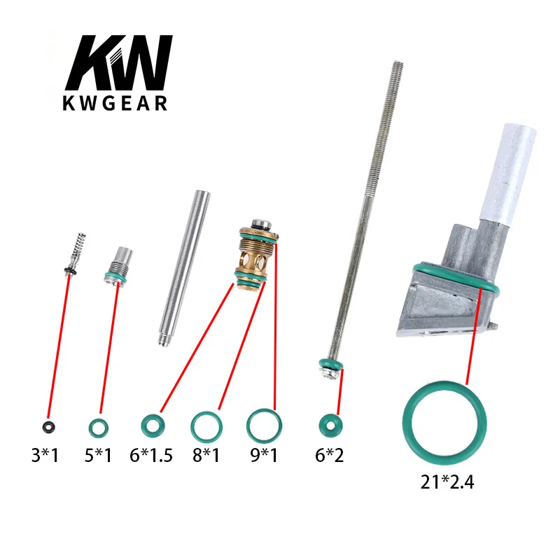 Juego de juntas tóricas de goma de flúor para revista táctica GBB Marui TM Glock 17 G17, junta de sellado de anillo de silicona plano verde, caza Airsoft - imagen 4