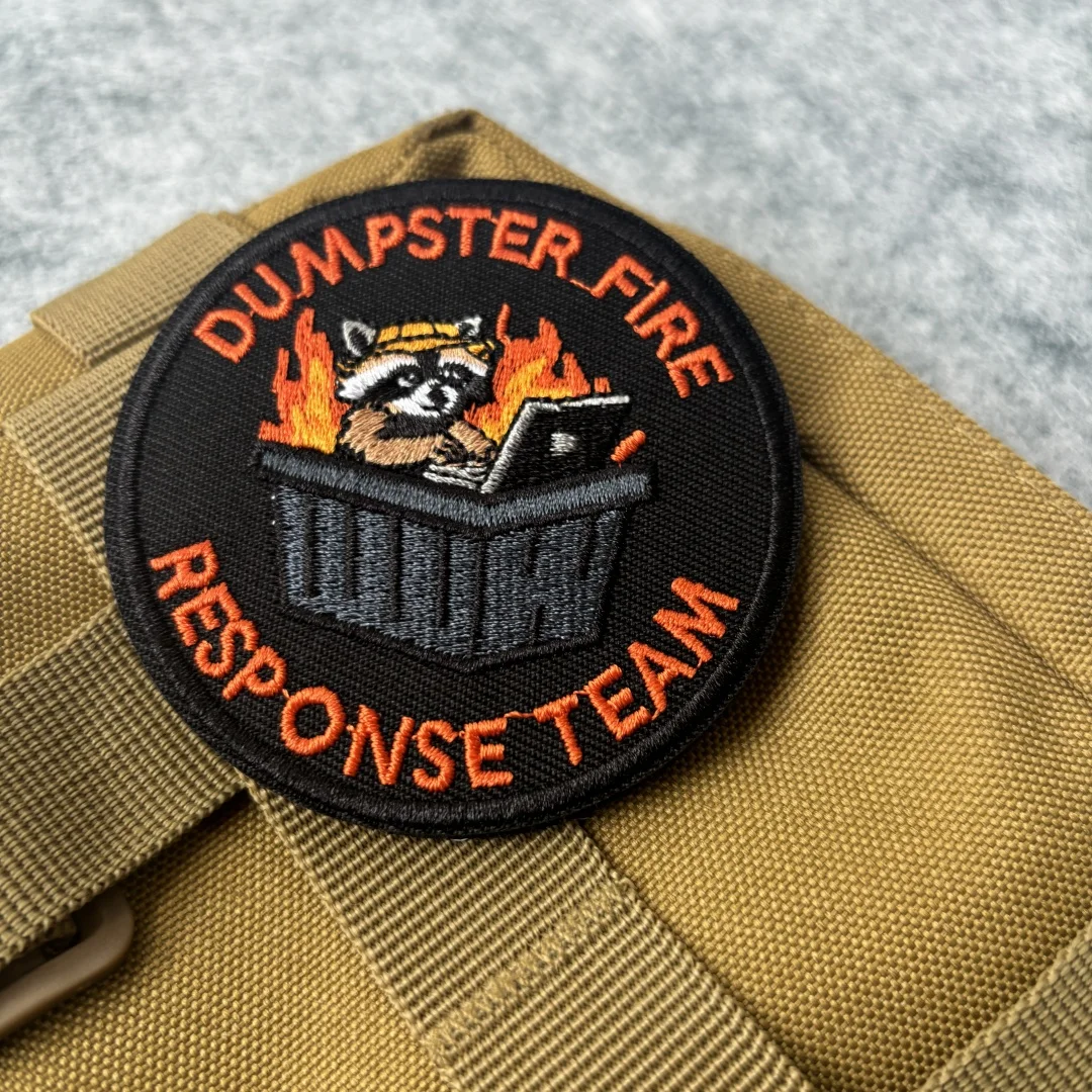 Parche bordado del equipo de respuesta contra incendios de basura, parche de gancho y bucle de dibujos animados, brazalete del ejército, insignia de moral militar, pegatinas para mochila - imagen 3