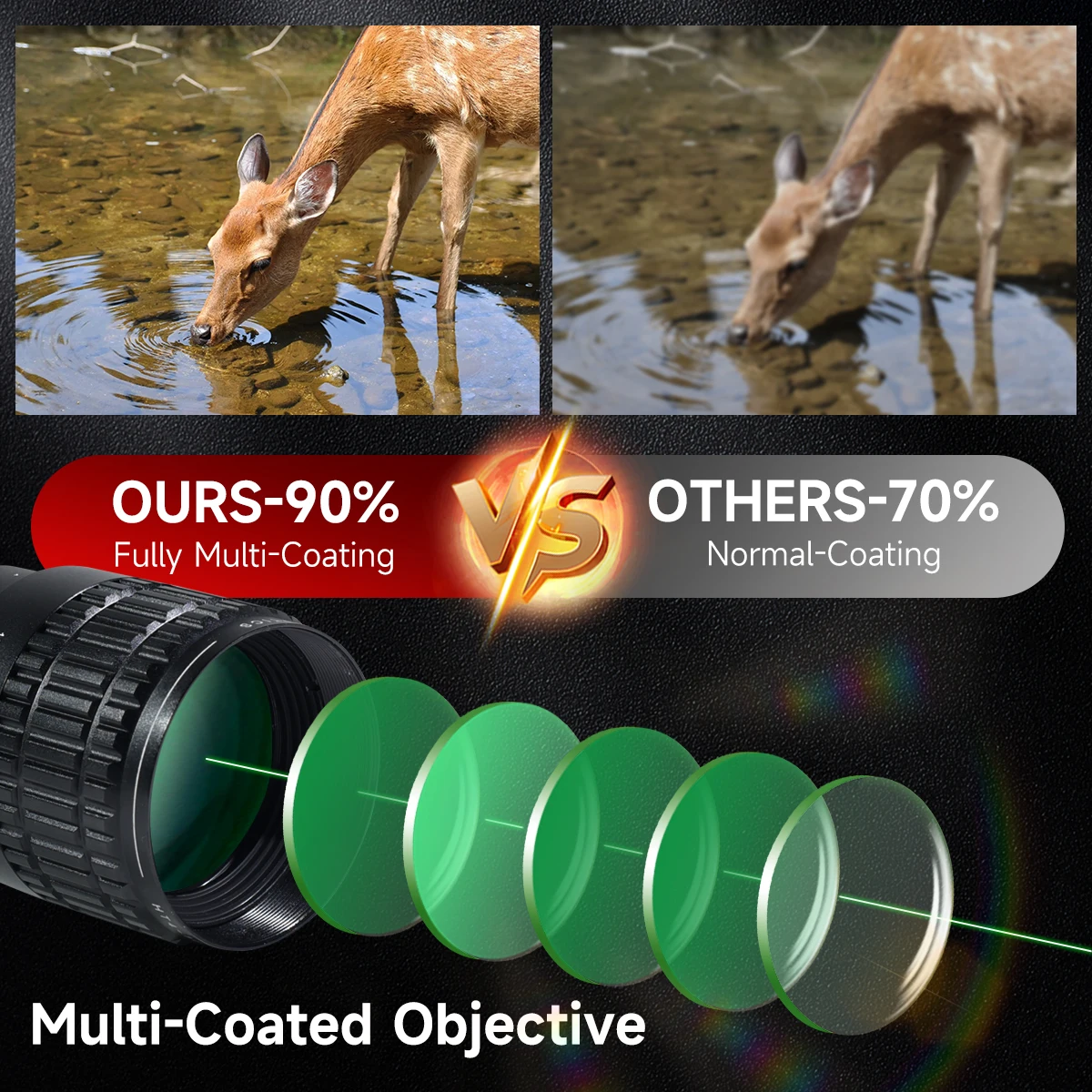 MARCH HT 4-16X44AOE mira táctica retícula RGB iluminado reflejo Airsoft mira óptica telescopios de caza 11mm/20mm montaje en riel - imagen 2