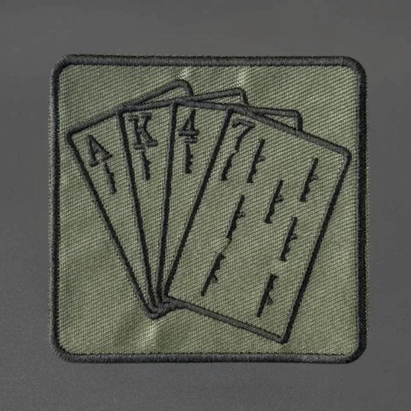 Parche bordado Ak47, tarjeta de póker, chaleco táctico, insignia de moral con gancho y bucle, pegatinas decorativas para mochila, parches para brazalete para ropa - imagen 2