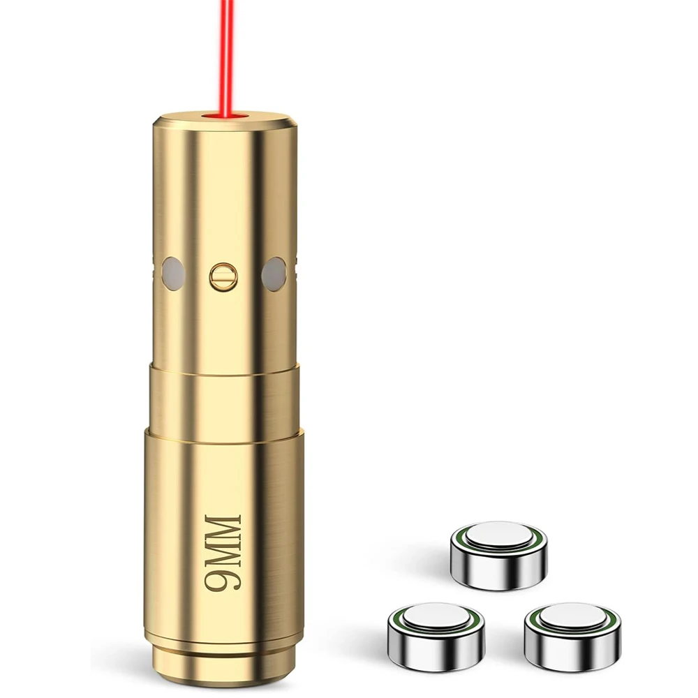 Mira táctica para puntero láser rojo.223 de 9mm para miras y miras, Cartucho para Rifle de pistola de caza, puntero láser de latón - imagen 3