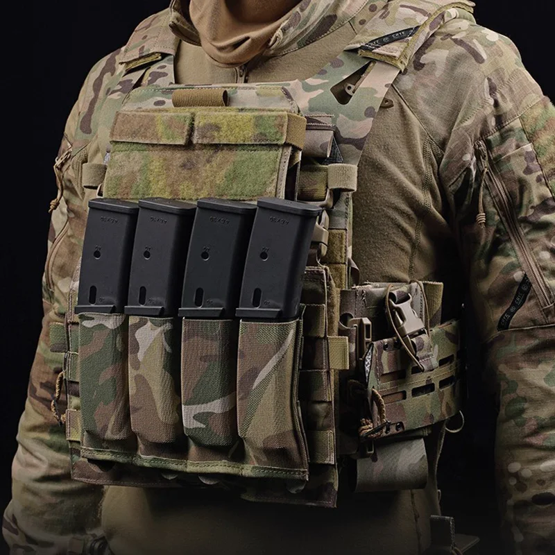 Bolsa táctica Molle para revistas MP5 MP7, submetalladora ligera, bolsa Mag, soporte para linterna, chaleco, accesorios para aparejos de pecho - imagen 2