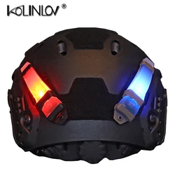 Luz tactica LED senal intermitente 7 colores para casco de bici