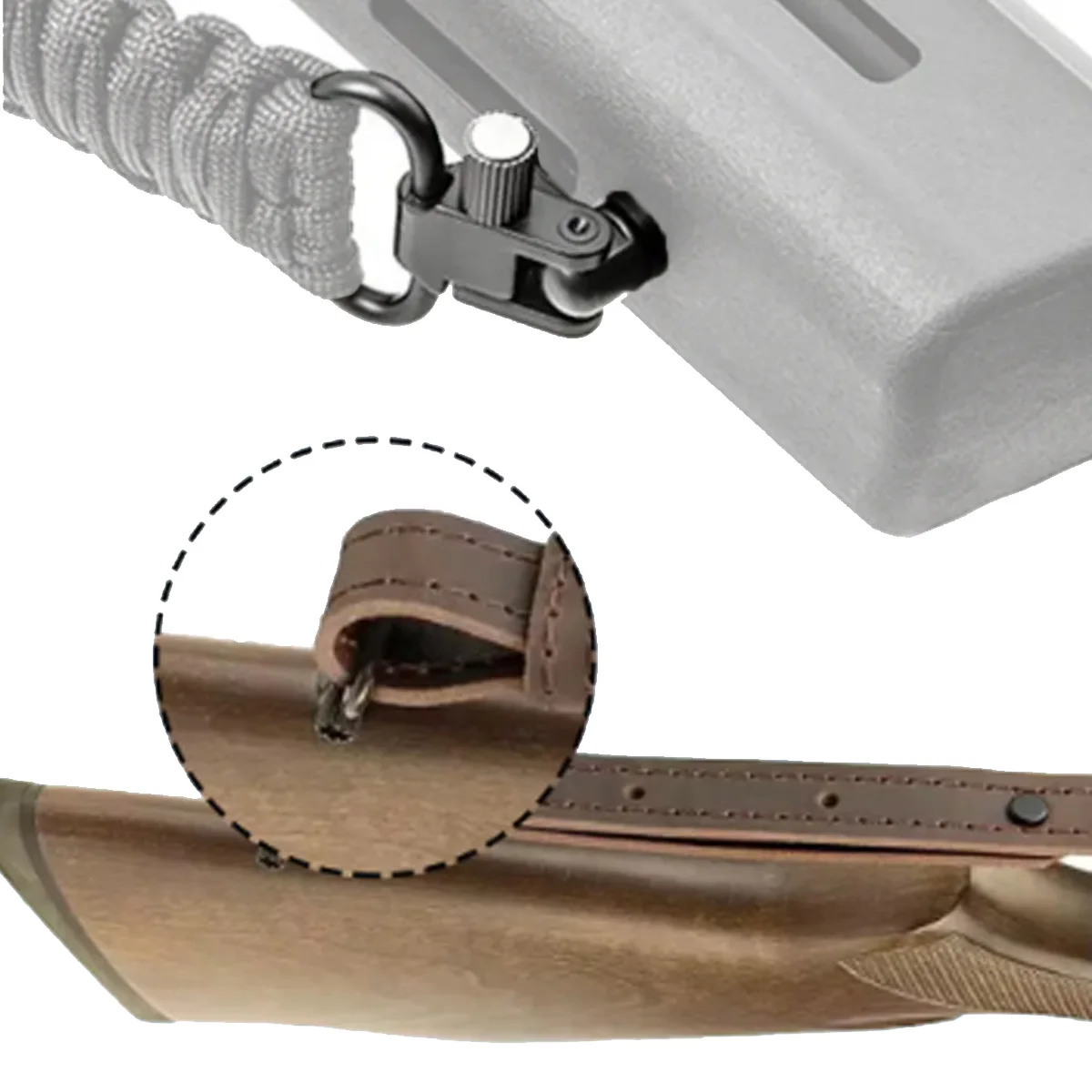 20GA 12GA táctico QD Rifle Sling giratorios adaptadores de montaje Clips de fijación caza Metal rápido desmontable escopeta Remington 870 - imagen 2