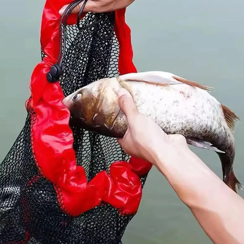 Bolsa de red plegable para peces, trampa flotante de nailon, monofilamento, paquete de pesca, pesca en la boca, enmalle pequeño, accesorios de red de malla gruesa E2Q3 - imagen 3