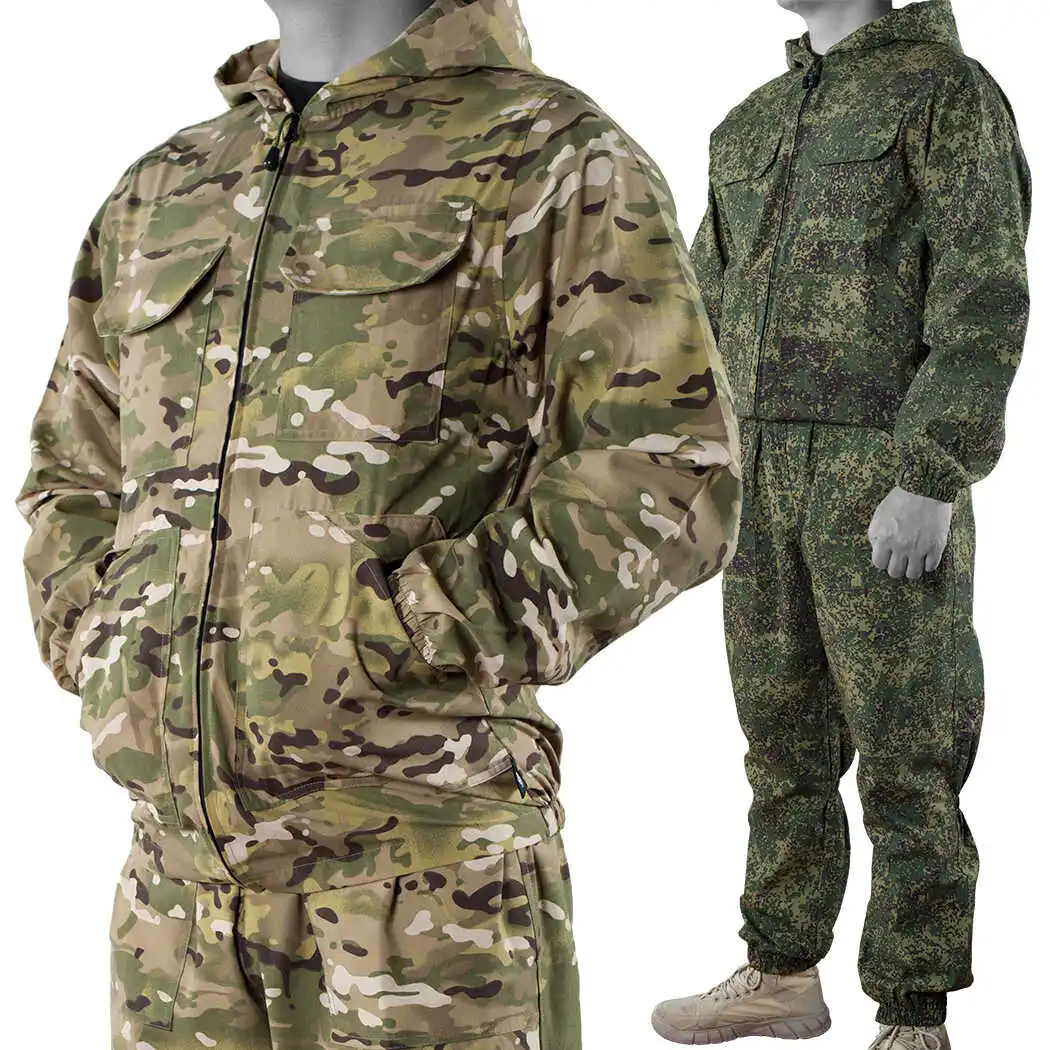 Traje de batalla de caza al aire libre de camuflaje ruso, abrigo de cubierta transpirable de verano suelto, abrigo de camuflaje pequeño verde para hombre - imagen 3