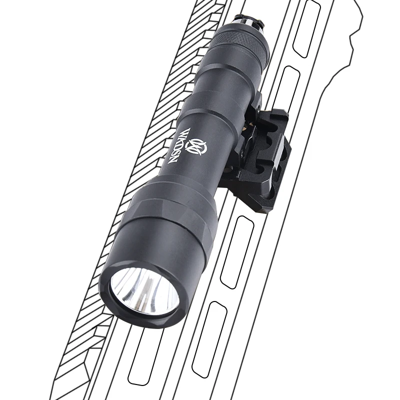 WADSN-linterna M300 M600 Sureifr M300C M600U para arma de caza Airsoft, luz de explorador, Base de Metal de 45 ° para MLOK Keymod 20MM Picatinny - imagen 3
