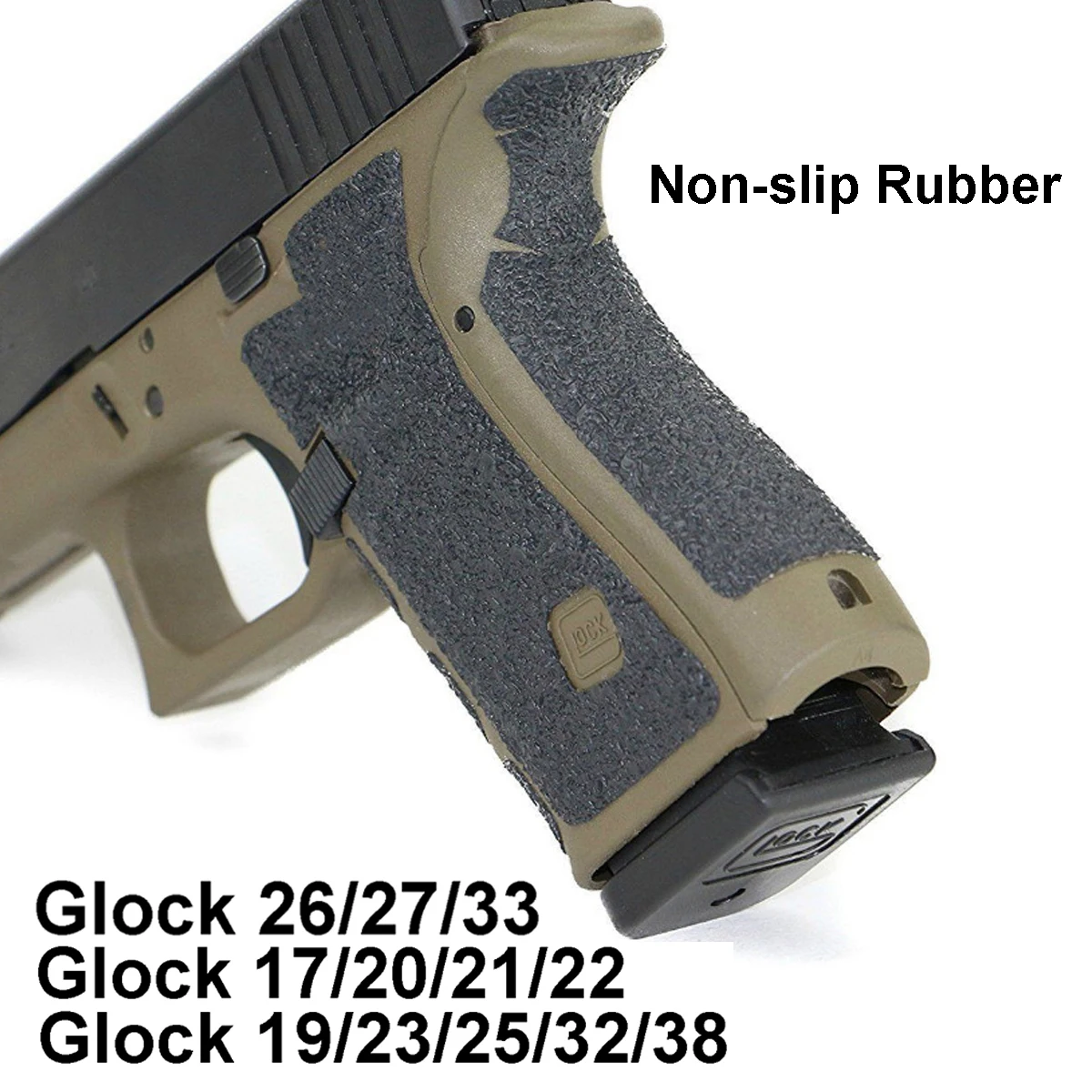 Cinta de agarre de goma para pistola smith, envoltura Glock 17, 19, 20, 25, 26, 33, 38, equipo de arma, pegatina protectora no abrasiva - imagen 3