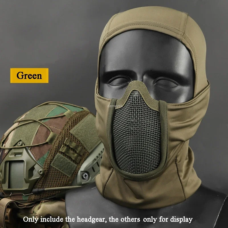 Pasamontañas táctico máscara de malla Airsoft Paintball protección facial completa capucha estilo Ninja máscara de Metal de acero diseño plegable - imagen 3