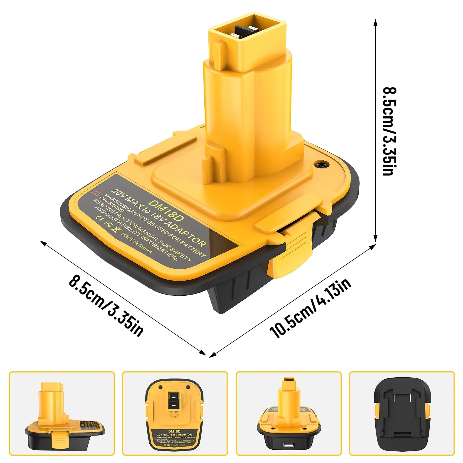 Adaptador de batería con convertidor USB para DeWalt para batería de litio Milwaukee a herramientas eléctricas de batería DeWalt NiCad y NiMh - imagen 3