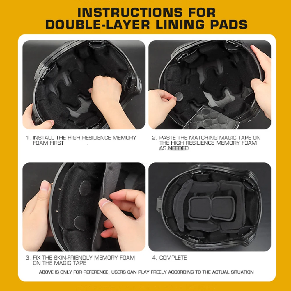 Almohadilla Universal para casco, forro interior de doble capa, almohadillas amortiguadoras de esponja con memoria para Airsoft, Paintball, equipo para casco de motociclismo - imagen 5