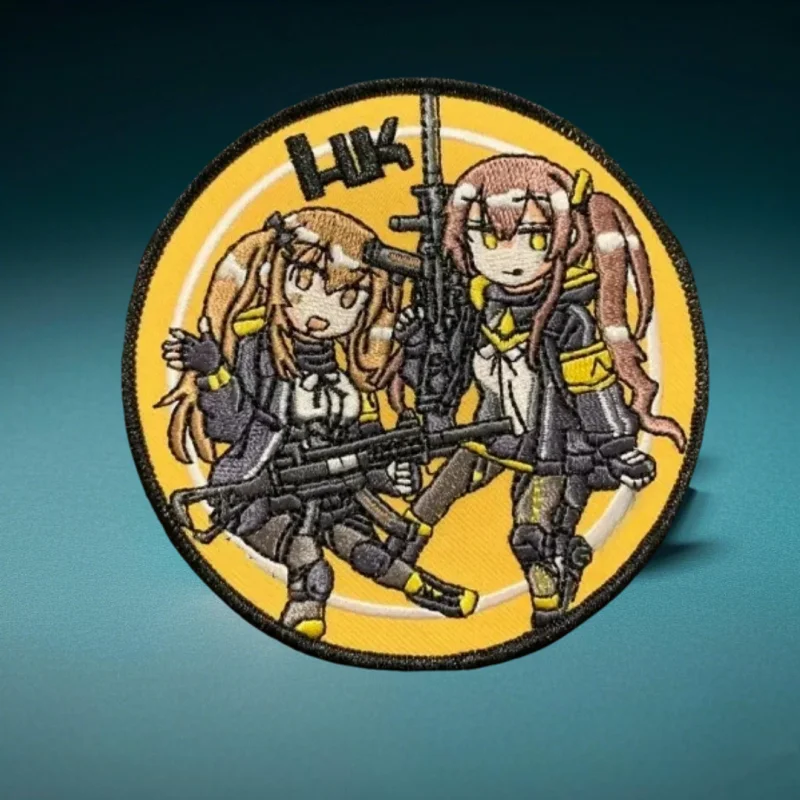 Parche táctico de primera línea para niñas UMP 9 y UMP 45 Airsoft Morale bordado gancho bucle HK parches para ropa mochila pegatinas - imagen 5