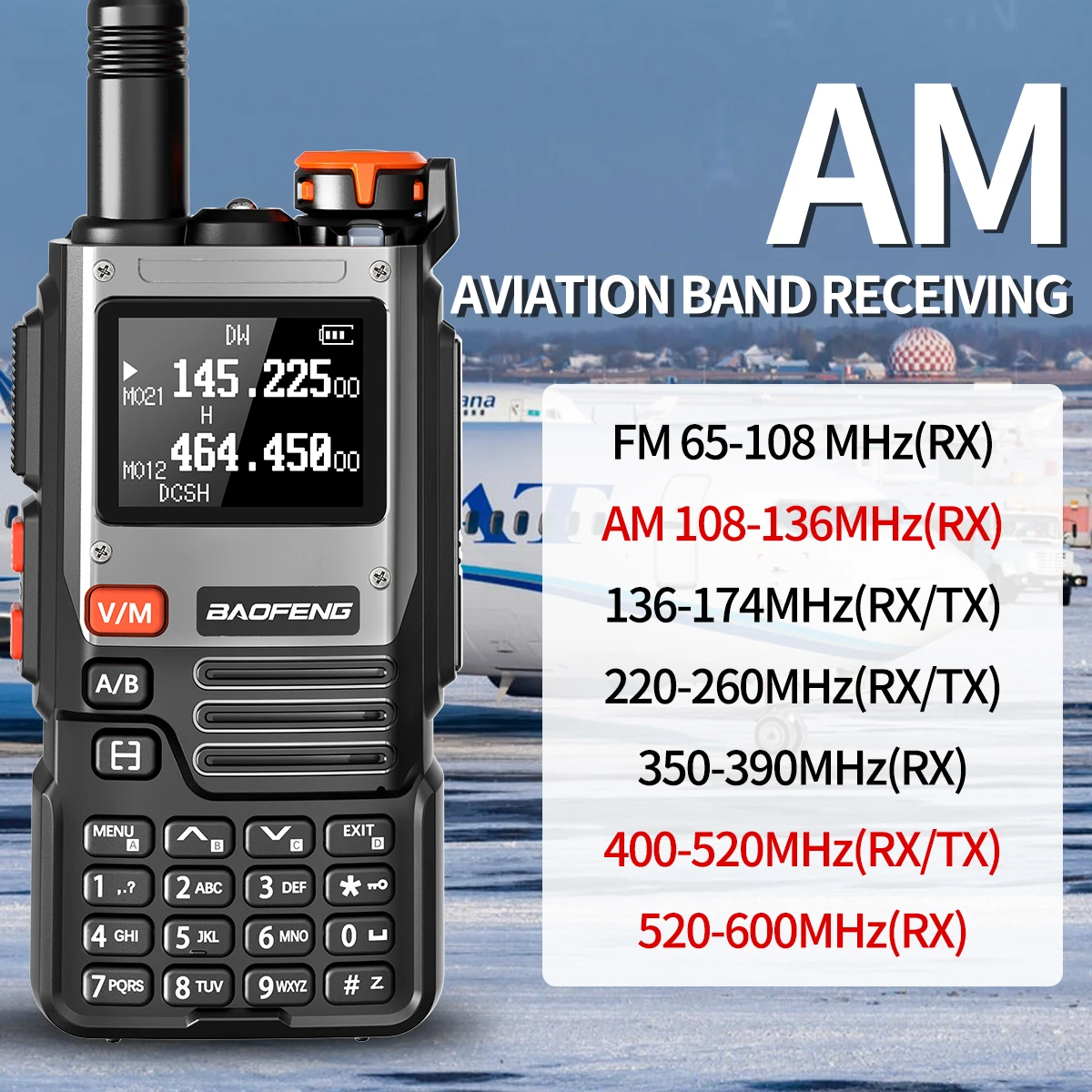 1/2 Uds Baofeng UV-K61 Walkie Talkie multibanda frecuencia de copia inalámbrica 999CH tipo C AM DTMF NOAA UV-5R UV 5RH K6 K5(8) Radioaficionado - imagen 3