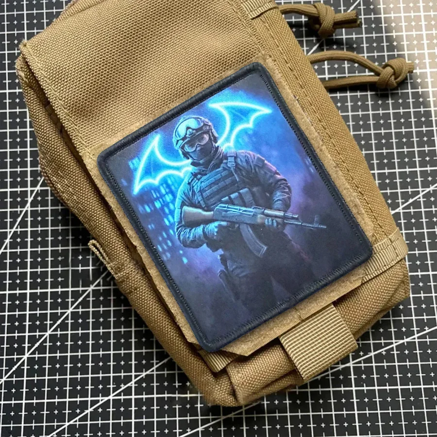 Parche táctico de caballero oscuro, parches de soldado con gancho y bucle, brazalete, insignia de moral militar, mochila Chevron, pegatinas para chaleco - imagen 5