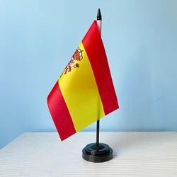 Banderín España para escritorio con soporte de pie resistente