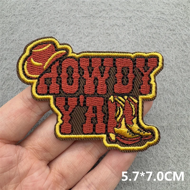 Parches bordados de vaquero occidental, parches para planchar, ropa, chaquetas, Jeans, sombreros, pegatina de costura - imagen 4