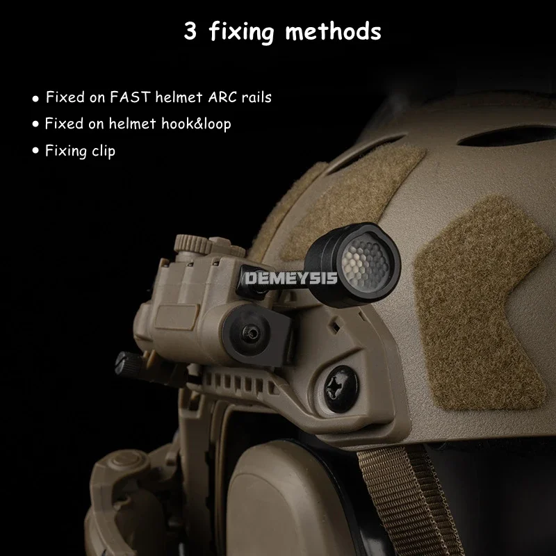 Sistema de luz de casco táctico blanco IR rojo azul verde luces LED cabeza IFF luz caza pesca linterna LED auxiliar faro - imagen 5