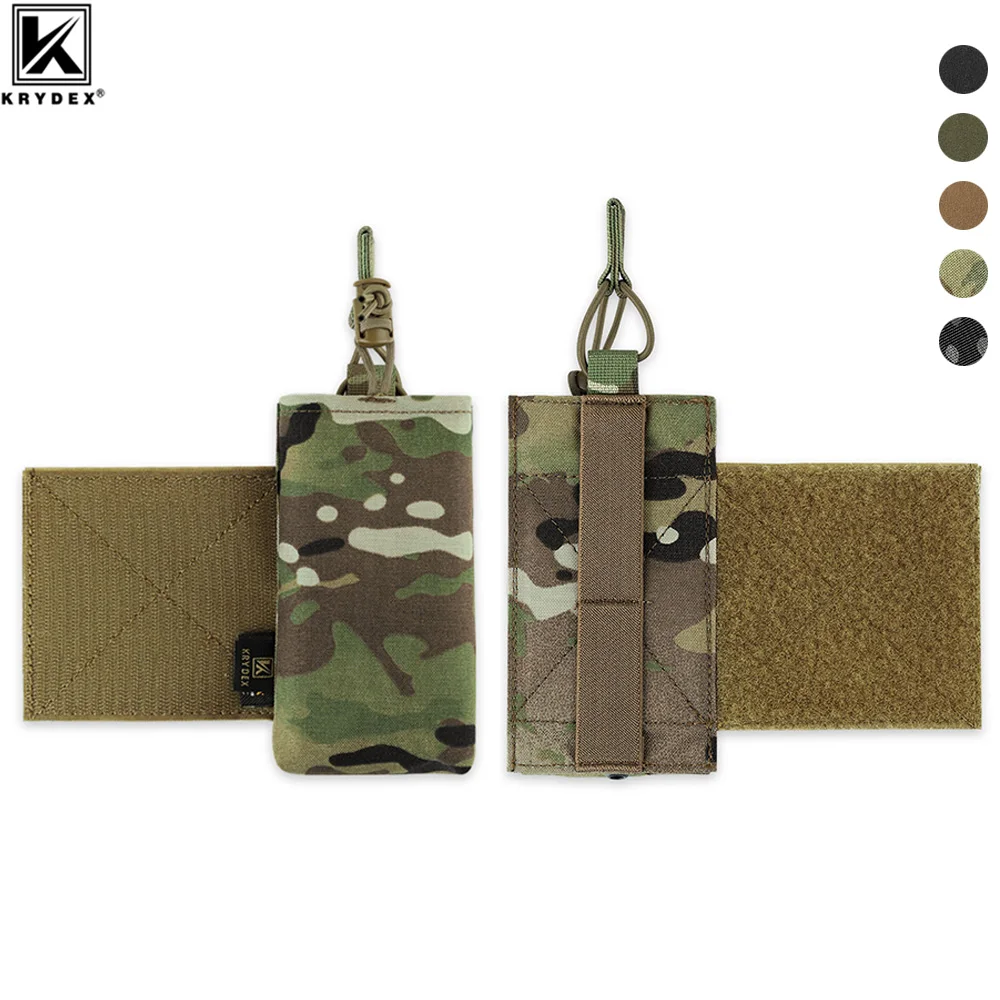 KRYDEX-bolsa táctica para Radio, 2 uds., bolsillo con gancho y faja, funda lateral para revistas, chaleco portador de armadura, aparejo para el pecho