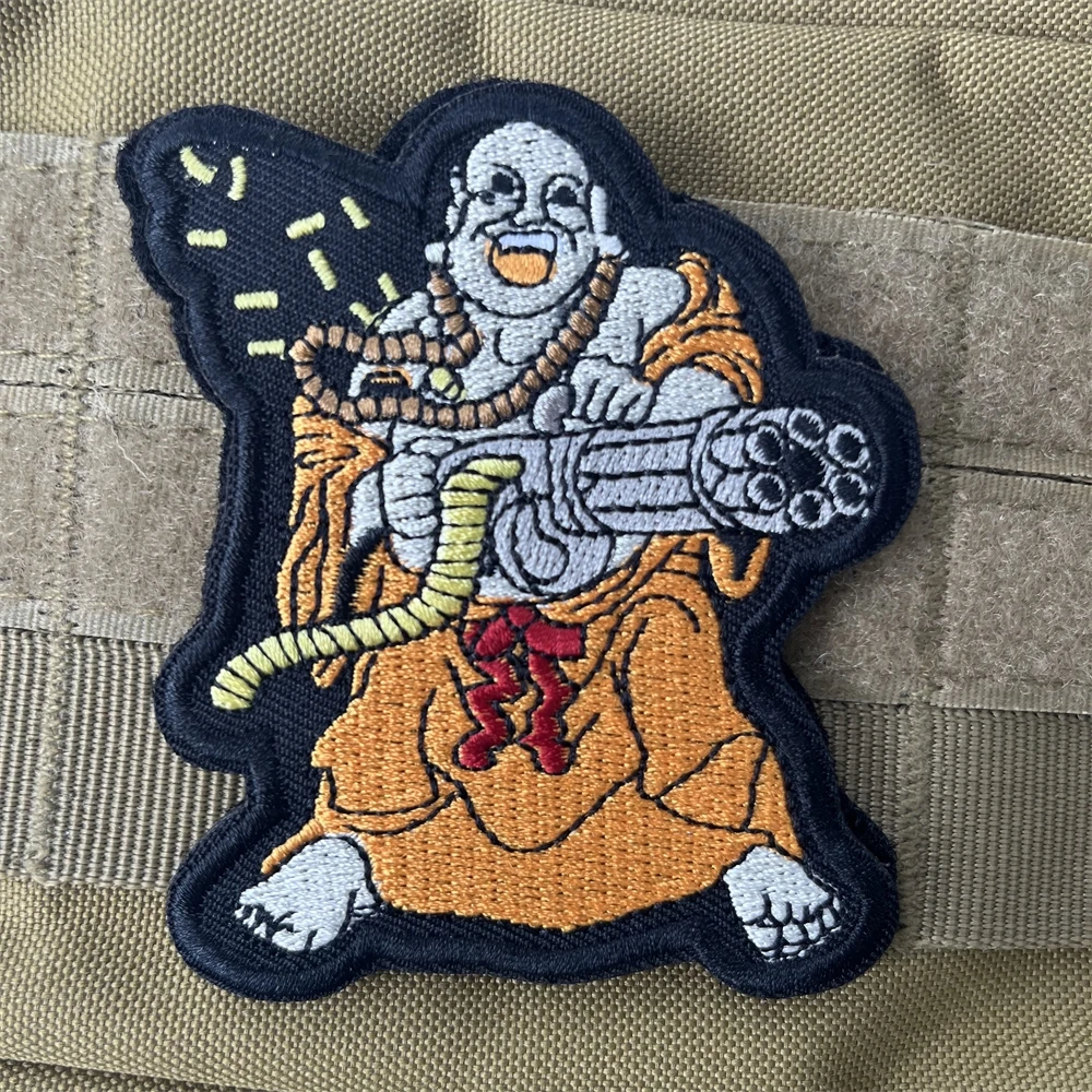 La Paz nunca fue una opción/insignia de moral de buddá, EE. UU., parches tácticos para mochila, pegatinas bordadas de gancho y bucle - imagen 4