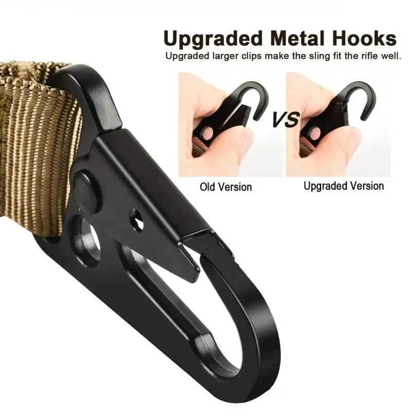 Eslinga para Rifle de dos puntos con ajustador de longitud, eslinga tradicional con gancho de Metal QD para correas de hombro tácticas al aire libre - imagen 2