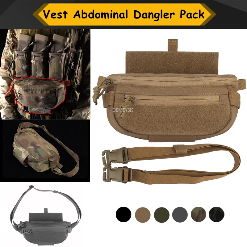 Bolsa táctica de combate, paquete colgante Abdominal compacto, bolso de hombro de liberación rápida, chaleco integrado, portador de placa, bolsas Airsoft
