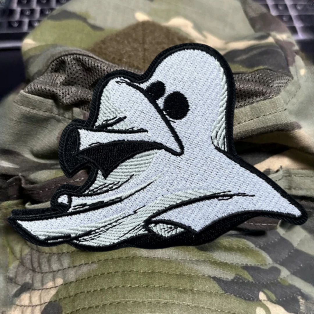 Parches de gancho y bucle bordados de fantasma de Halloween para ropa, insignia de moral militar, pegatina decorativa para mochila táctica - imagen 5