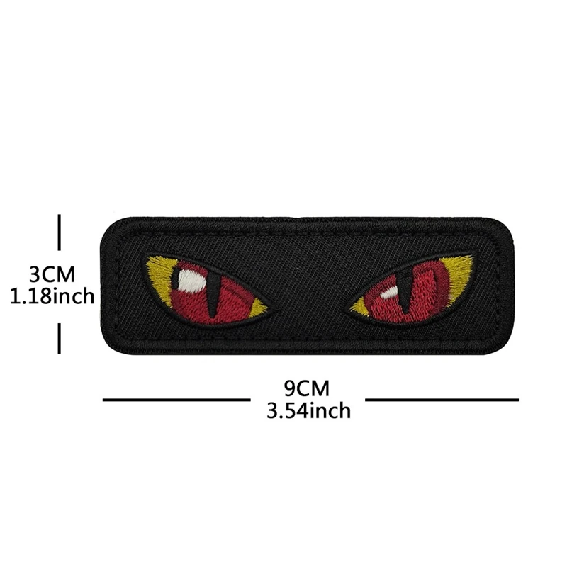 Spot luminoso ojo de gato Demon Eye Anime bordado moral insignia gancho y bucle parches brazalete bolsa al aire libre con pegatinas - imagen 3
