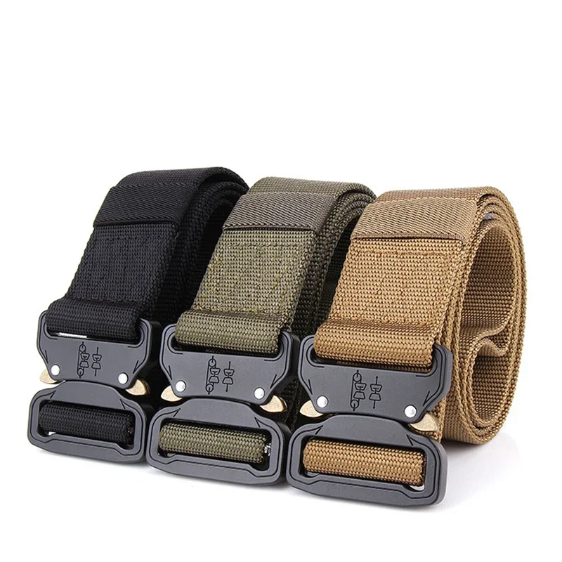 Cinturón para hombre, caza al aire libre, táctico, multifunción, combate, supervivencia, Cuerpo de Marines, pretina de nailon, pantalones vaqueros, accesorios