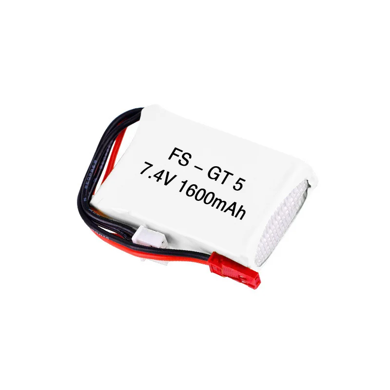 Batería Lipo de 7,4 V, 1600mAh para transmisor Flysky FS-GT5, modelos RC, piezas de helicóptero para MC6C MCE7 con enchufe JST, batería de 7,4 V - imagen 3