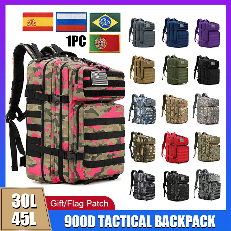 Mochila táctica al aire libre para hombre y mujer, bolsa de viaje deportiva de gran capacidad, militar, 3P