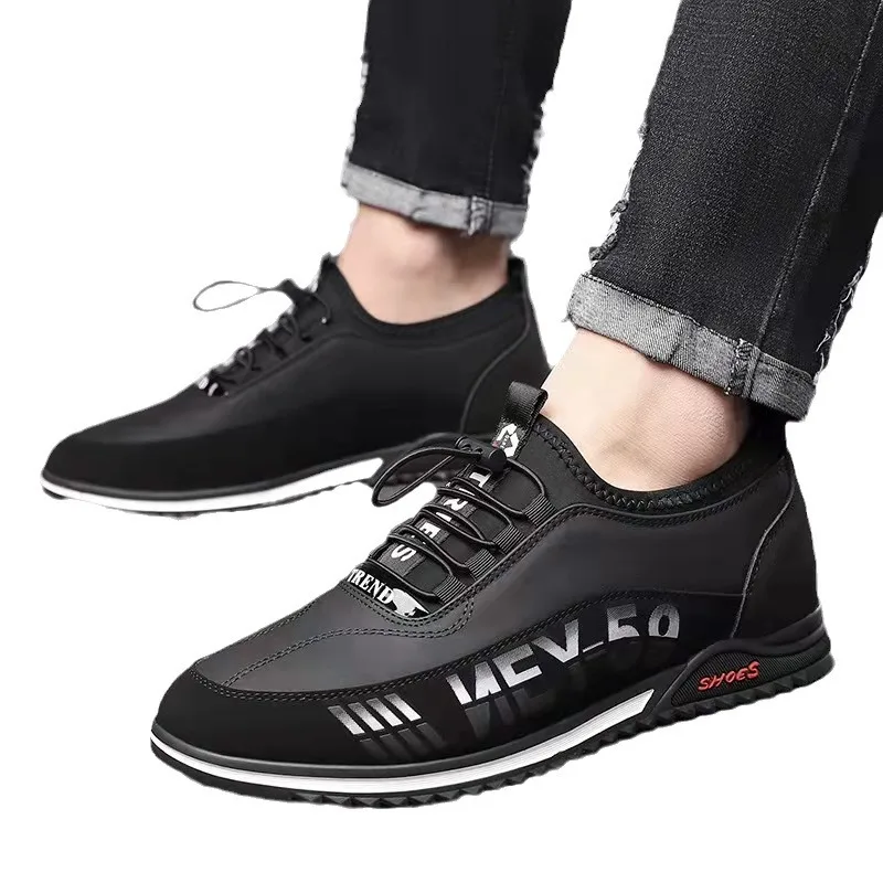 Zapatos informales de cuero de moda para Hombre, zapatillas de deporte para exteriores, Zapatos para caminar, mocasines antideslizantes para conducir de negocios, Zapatos para Hombre - imagen 4
