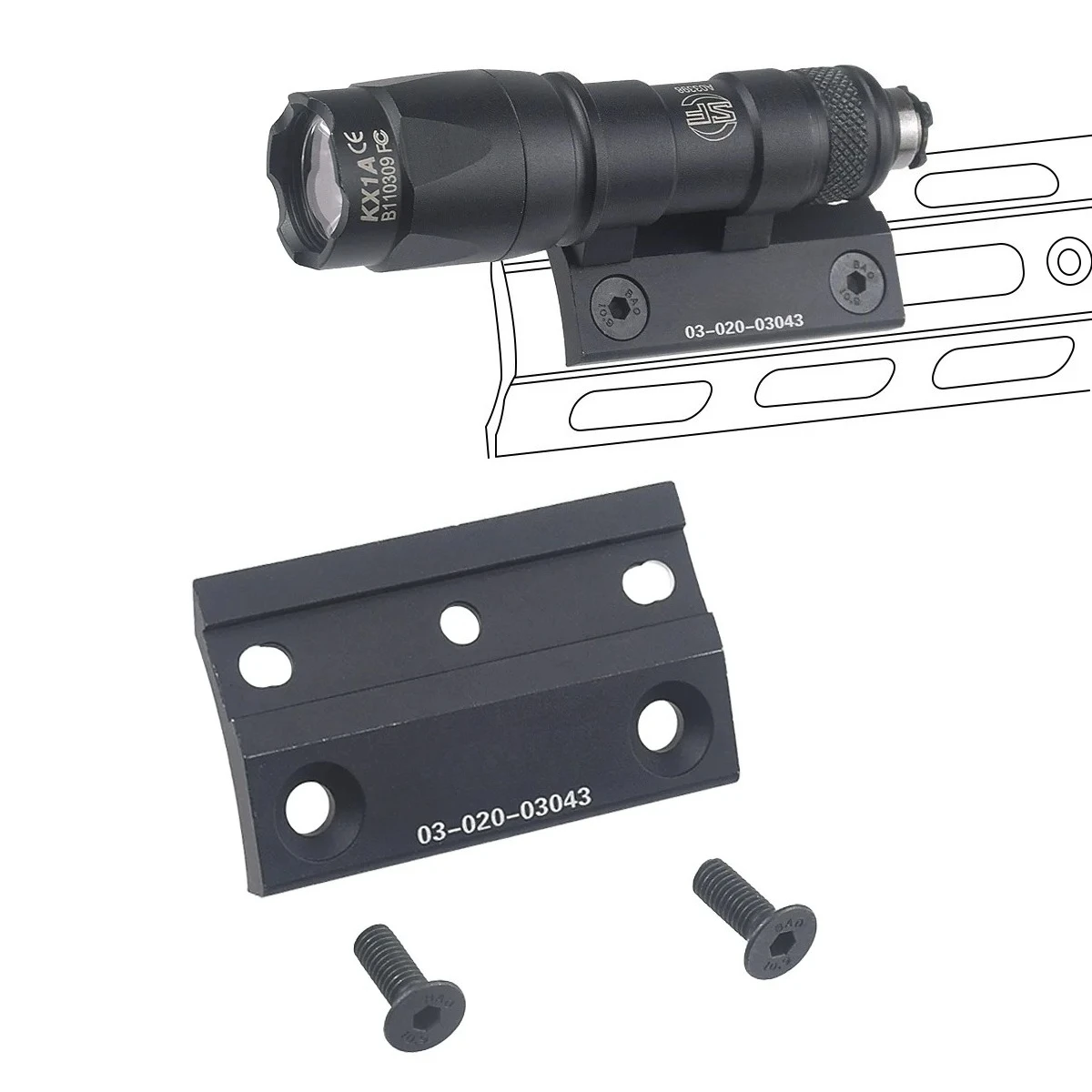 Soporte linterna ARIS SureFire M-Lok Keymod rail táctico encoding="UTF-8" /> - imagen 4